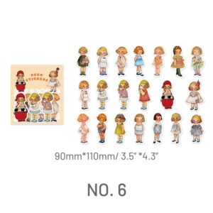 Cute Cartoon Character Washi Sticker Pack stamprints street style trendy cartoon character sticker 9