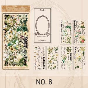 stamprints vintage plants flowers roses sticker pack 10