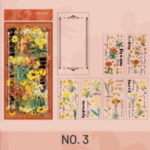 stamprints vintage plants flowers roses sticker pack 7