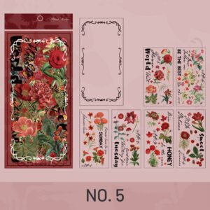stamprints vintage plants flowers roses sticker pack 9