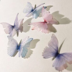 super dreamy translucent double layer butterfly material paper 4