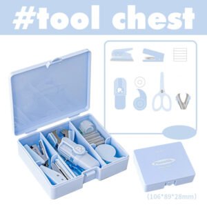 tool box with hole punch stapler scissors and storage sku 6