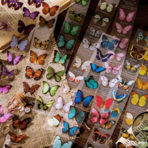 Butterfly Themed Long Strip Clear Transparent Sticker
