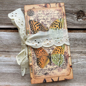 Butterfly-themed Vintage Handmade Junk Journal Folio Kit