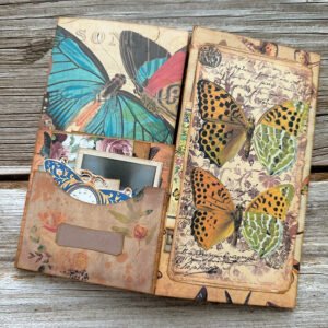 vintage butterfly handmade junk journal collection folder b5