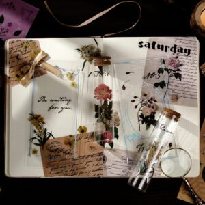 vintage plants pet clear journal sticker b1