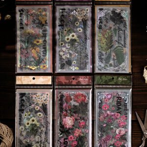 vintage plants pet clear journal sticker b3