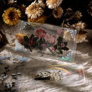 Flower and Plant Clear Transparent Clear Stickers - Rose, Sunflower, Peach Blossom