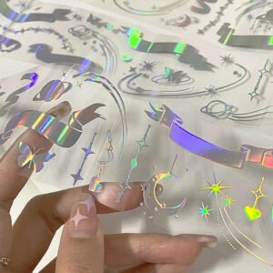 Clear Holographic Butterfly Bubble Clear Transparent Tape white ink bubble pet tape 2