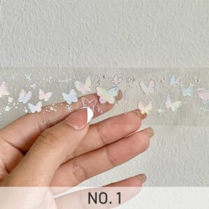 Clear Holographic Butterfly Bubble Clear Transparent Tape white ink bubble pet tape sku 1