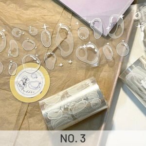 Clear Holographic Butterfly Bubble Clear Transparent Tape white ink bubble pet tape sku 3
