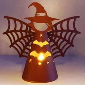 Sumflying Witch with Cobwebs Cutting Die Cuts