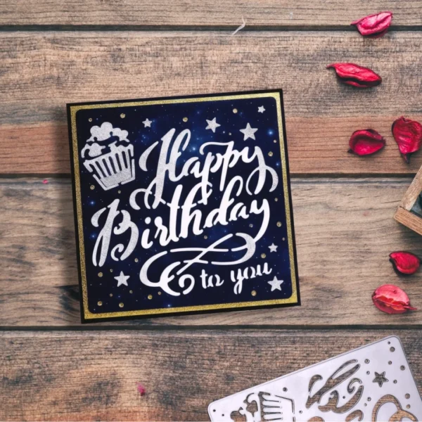 Sumflying Birthday Lettering Stars Cutting Dies 4