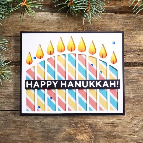 Sumflying Candles Menorah Hanukkah Cutting Dies 1