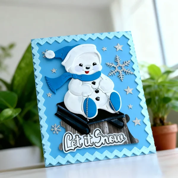 Sumflying Christmas Snowman Sled Cutting Dies 6