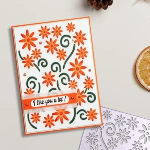 Sumflying Flowers Curly Grass Background Cutting Dies 6