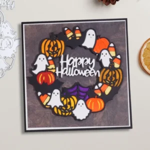 Sumflying Happy Halloween Wreath Cutting Dies 4
