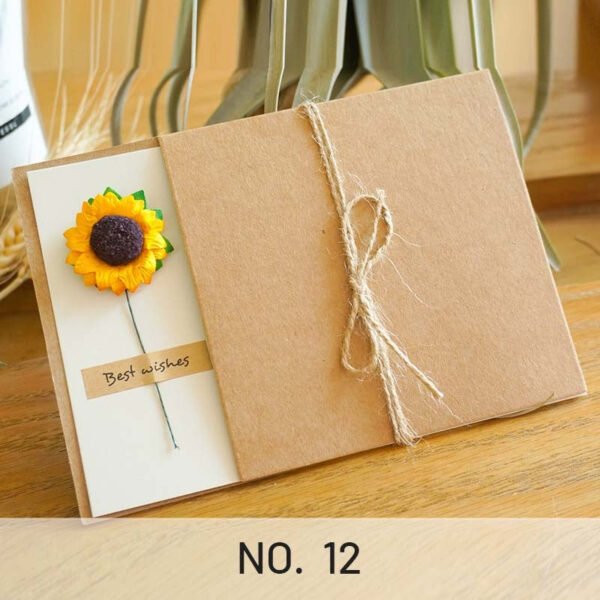 Vintage Kraft Dried Flower Greeting Card Thank You Card12 2000