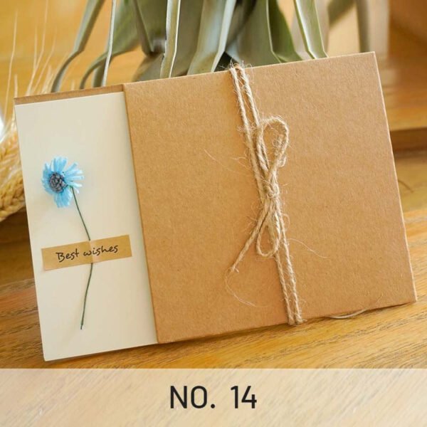 Vintage Kraft Dried Flower Greeting Card Thank You Card14 2000