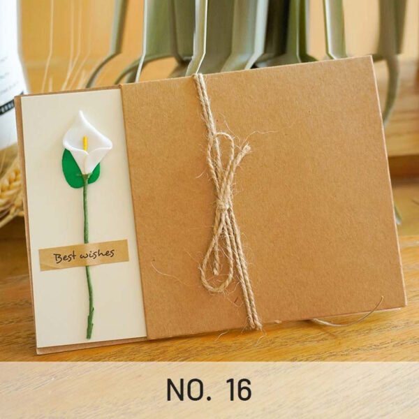 Vintage Kraft Dried Flower Greeting Card Thank You Card16 2000
