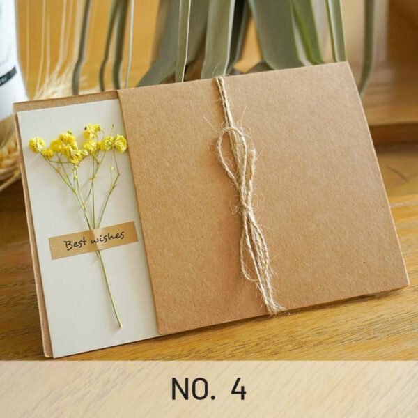 Vintage Kraft Dried Flower Greeting Card Thank You Card4 2000