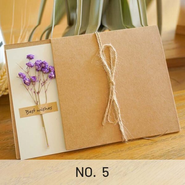 Vintage Kraft Dried Flower Greeting Card Thank You Card5 2000