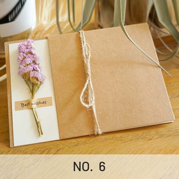 Vintage Kraft Dried Flower Greeting Card Thank You Card6 2000