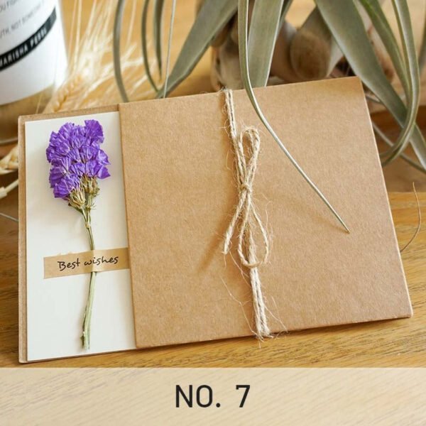 Vintage Kraft Dried Flower Greeting Card Thank You Card7 2000