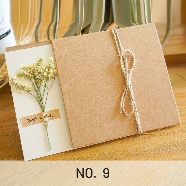 Vintage Kraft Dried Flower Greeting Card Thank You Card9 2000