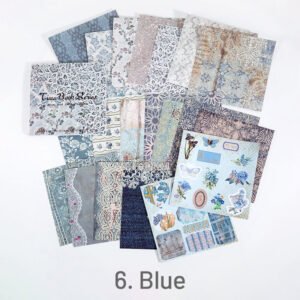 blue vintage texture square background sticker book