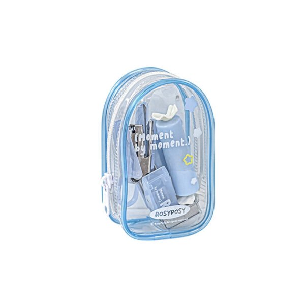 clear portable hole punch stapler scissors tool set 5
