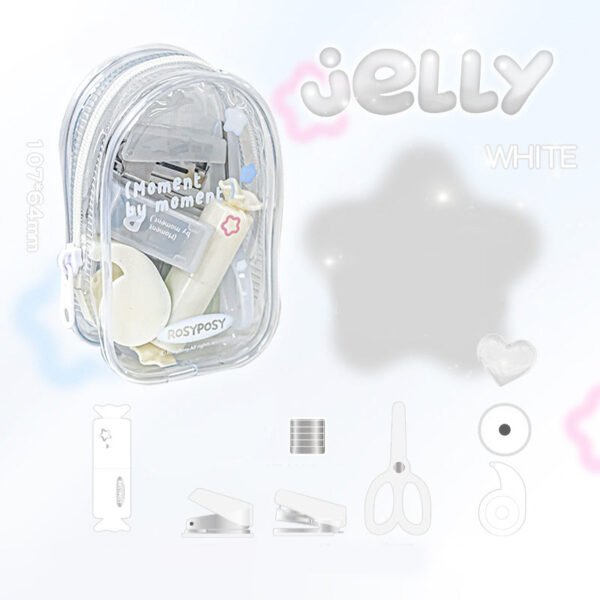 clear portable hole punch stapler scissors tool set 9