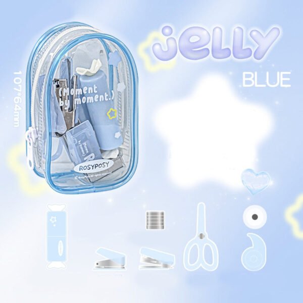 clear portable hole punch stapler scissors tool set sku 1