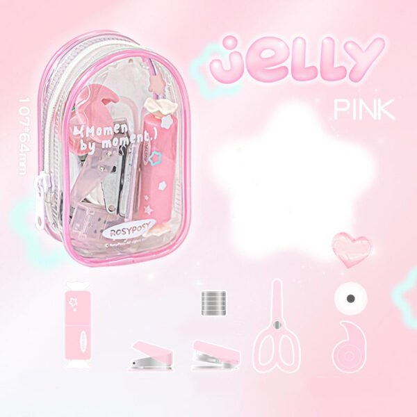 clear portable hole punch stapler scissors tool set sku 2