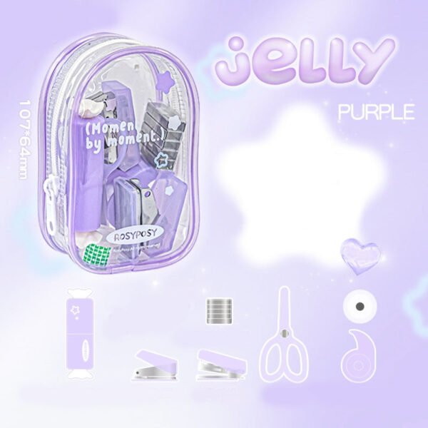 clear portable hole punch stapler scissors tool set sku 3