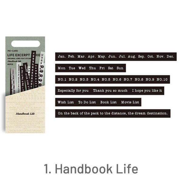 craftsmanship text words theme long strip dual material sticker