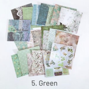 green vintage texture square background sticker book