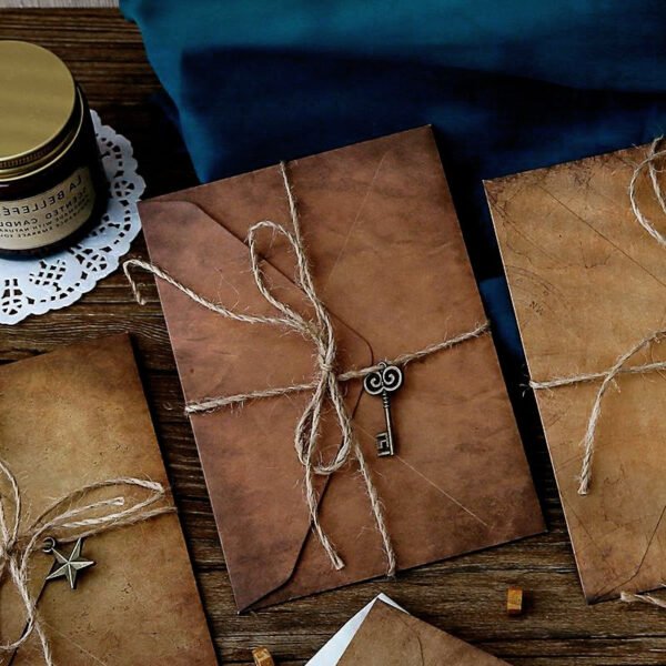 handwritten love letter and vintage kraft stationery set 3