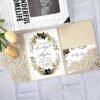 high end tri fold rose flower greeting card invitation b2