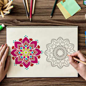 Mandala DIY Hollow Painting Ruler Stencil Set