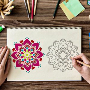 Mandala DIY Hollow Painting Ruler Stencil Set
