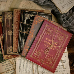 Medieval Book Collection Retro English Newspaper Music Score Scrapbook Paper