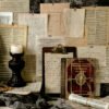 medieval book collection retro english newspaper music score scrapbook paper b3