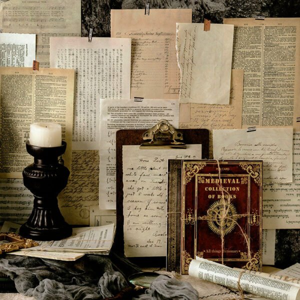 medieval book collection retro english newspaper music score scrapbook paper b3