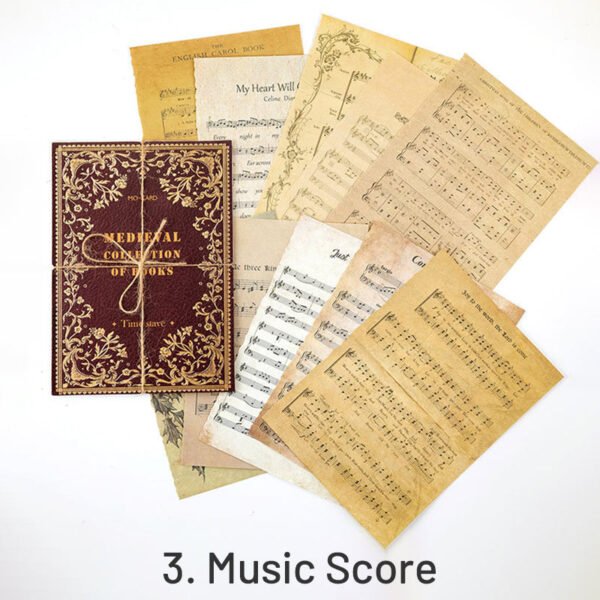 medieval book collection retro english newspaper music score scrapbook paper sku 3