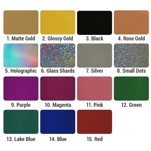 metal luster pet holographic mirror paper sku