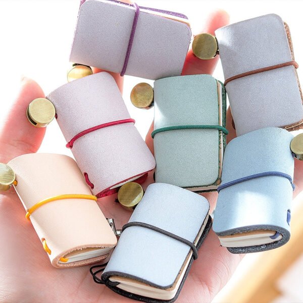 mini handmade leather portable notebook 2