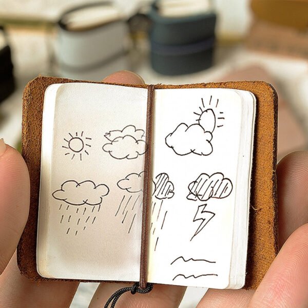 mini handmade leather portable notebook 3