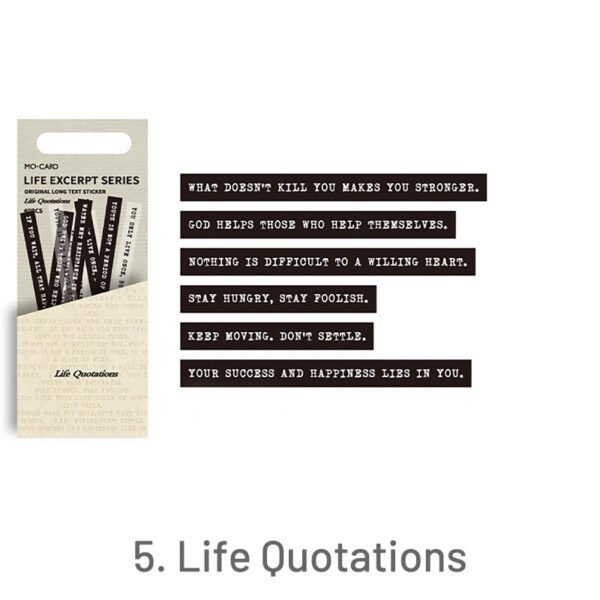 motto words theme long strip dual material sticker