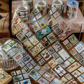 Nature Post Office Vintage Stamp Sticker Roll